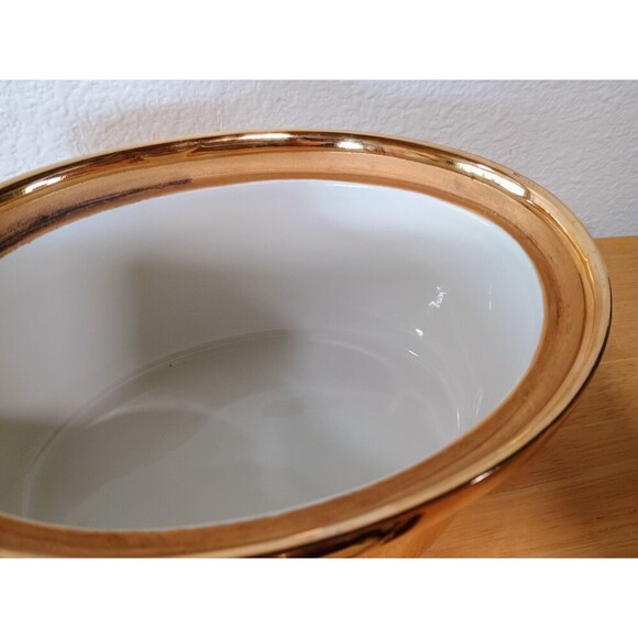 Vintage Hall Golden Glo Gold 2 Quart French Casserole Dish With Lid - Picture 8 of 11